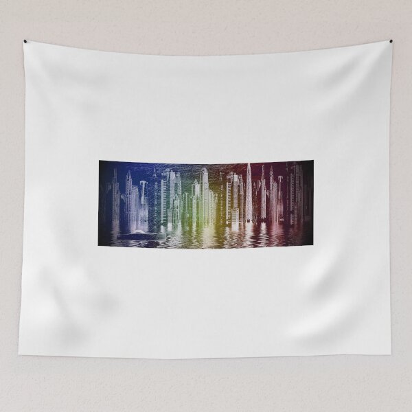 Item preview, Rainbow lights shining on Manhattan skyline (NYC) designed and sold by libs182.
