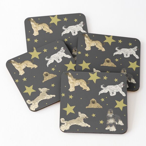 Item preview, Afghan Hounds Stars Black designed and sold by Ashley Gagnon.