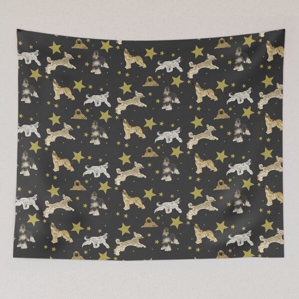 Item preview, Afghan Hounds Stars Black designed and sold by Ashley Gagnon.
