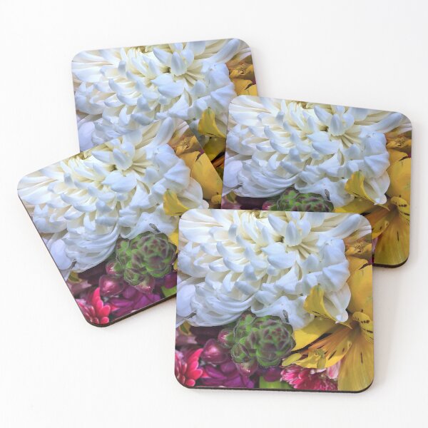 Item preview, Bouquet of White, Yellow, Pink, Purple and Green Flowers - Beautiful Floral Photo designed and sold by Ric1926.