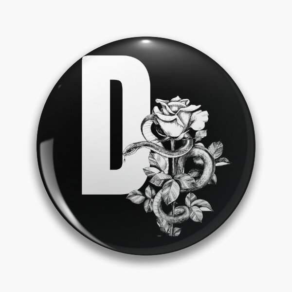 Item preview, D Botanical Monogram. Peony snake floral letter designed and sold by Emotionsy.