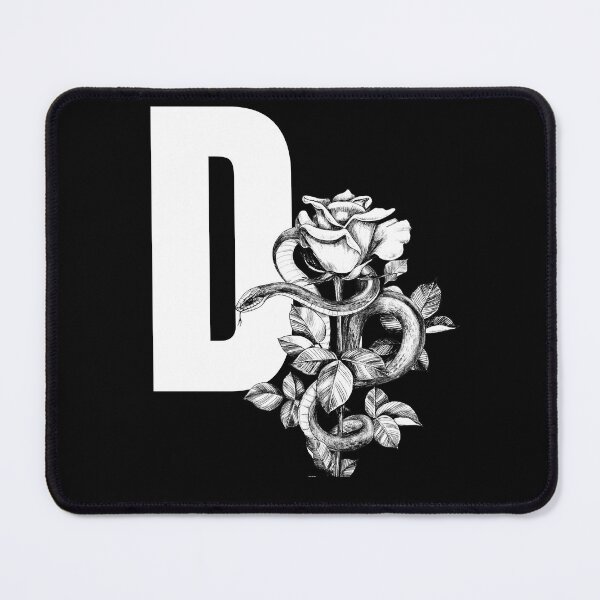 Item preview, D Botanical Monogram. Peony snake floral letter designed and sold by Emotionsy.