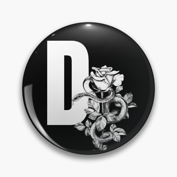 Item preview, D Botanical Monogram. Peony snake floral letter designed and sold by Emotionsy.