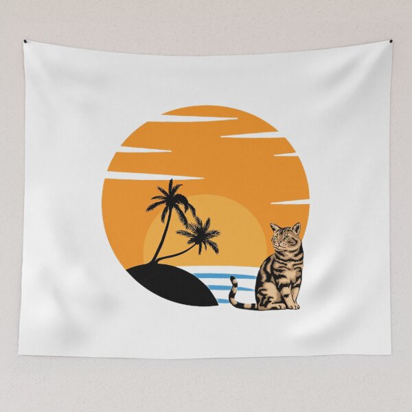 Item preview, Cat looking at sunset t-shirt designed and sold by SenhajiWorld.