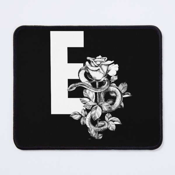 Item preview, E Botanical Monogram. Peony snake floral letter designed and sold by Emotionsy.