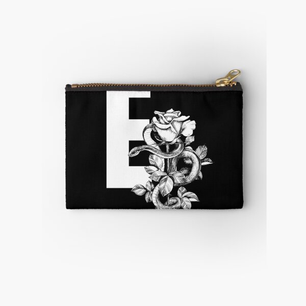 Item preview, E Botanical Monogram. Peony snake floral letter designed and sold by Emotionsy.