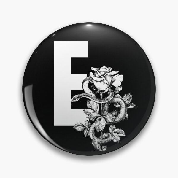 Item preview, E Botanical Monogram. Peony snake floral letter designed and sold by Emotionsy.