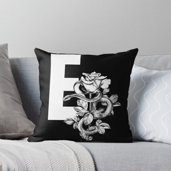 Item preview, E Botanical Monogram. Peony snake floral letter designed and sold by Emotionsy.