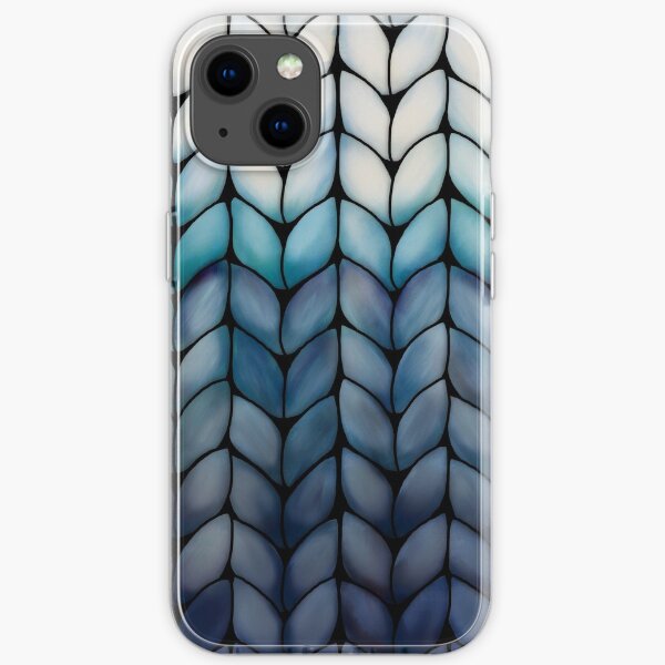 Chunky Ocean Blue Knit iPhone Soft Case