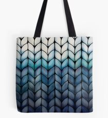 Chunky Ocean Blue Knit Tote Bag