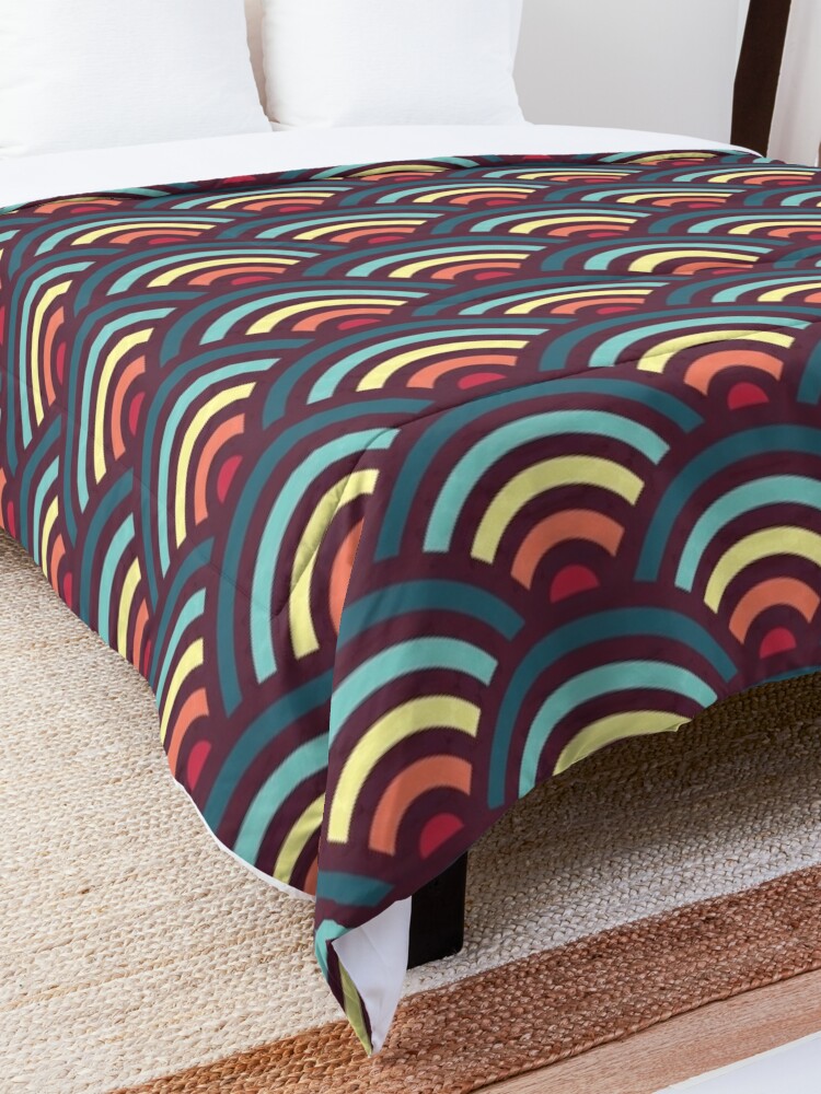 Alternate view of Rainbowaves (dark) Comforter