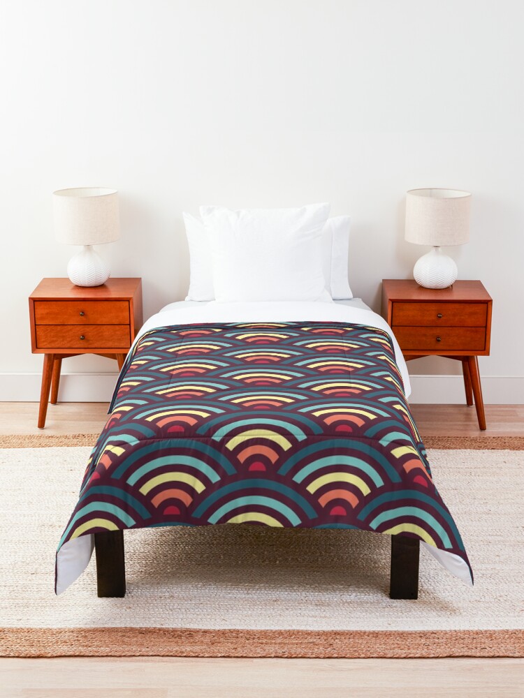 Alternate view of Rainbowaves (dark) Comforter