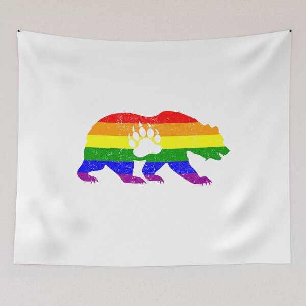 Item preview, LGBT Flag Bear Paw (Distressed) - Gay Bear Pride designed and sold by Sleazoid.