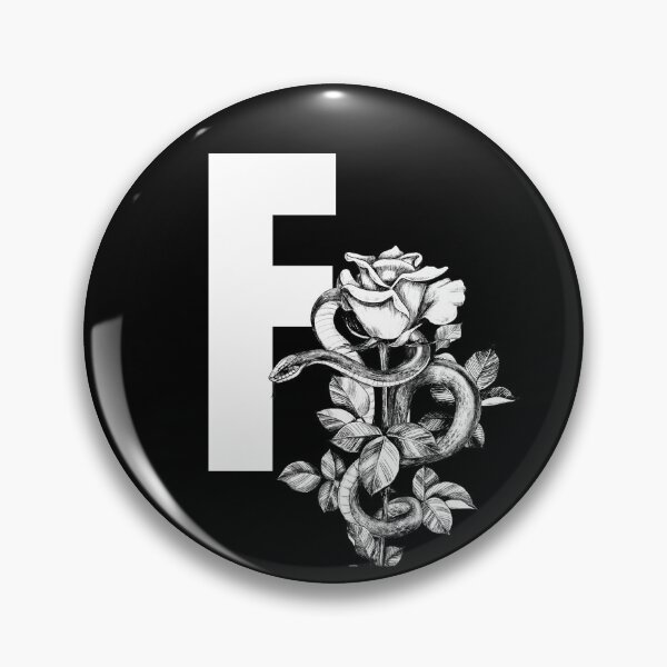 Item preview, F Botanical Monogram. Peony snake floral letter designed and sold by Emotionsy.