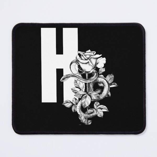 Item preview, H Botanical Monogram. Peony snake floral letter designed and sold by Emotionsy.