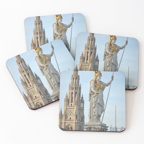 Item preview, Pallas Athena statue Austrian Parliament and Rathaus tower in Vienna  designed and sold by goceris.