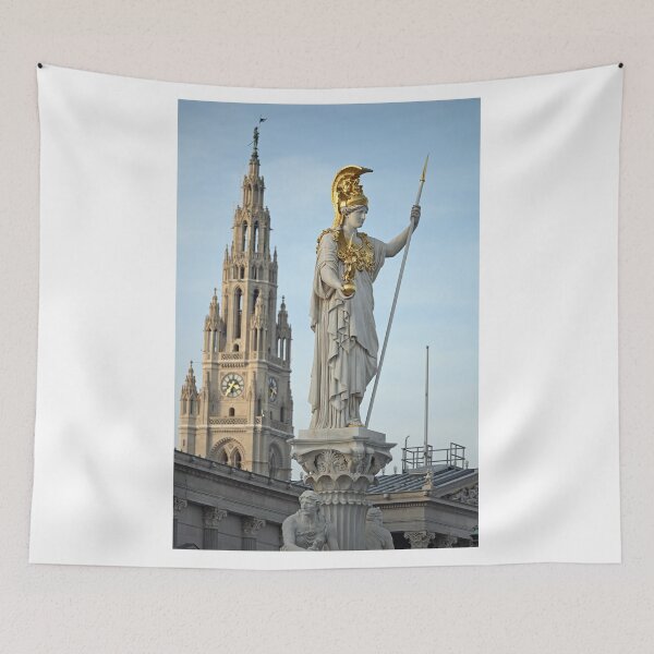 Item preview, Pallas Athena statue Austrian Parliament and Rathaus tower in Vienna  designed and sold by goceris.