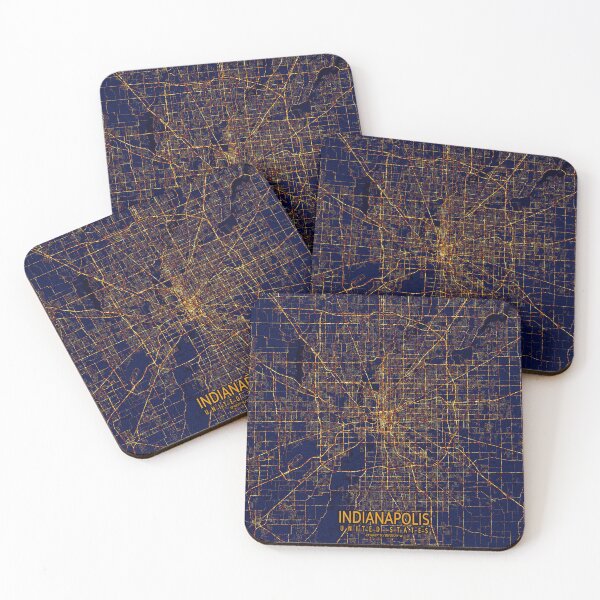 Item preview, Indianapolis, Indiana, USA Map -  City At Night designed and sold by deMAP.