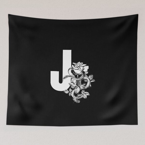 Item preview, J Botanical Monogram. Peony snake floral letter designed and sold by Emotionsy.