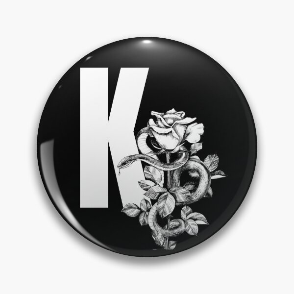 Item preview, K Botanical Monogram. Peony snake floral letter designed and sold by Emotionsy.