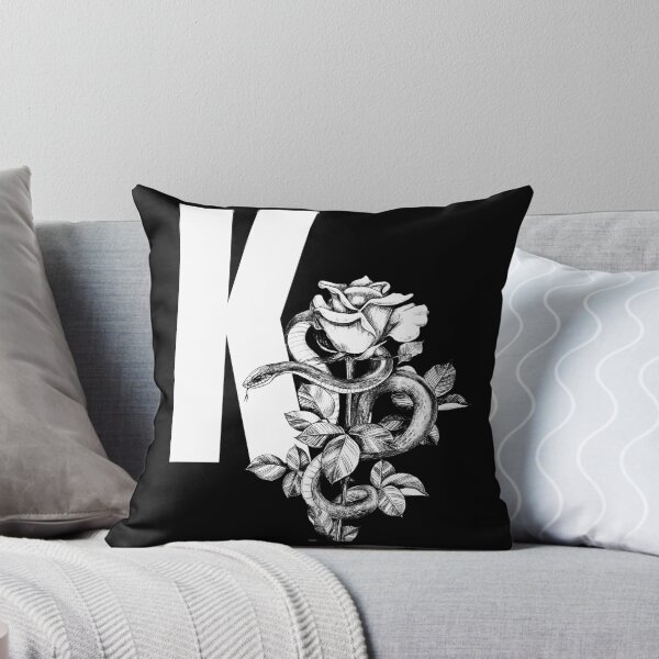 Item preview, K Botanical Monogram. Peony snake floral letter designed and sold by Emotionsy.