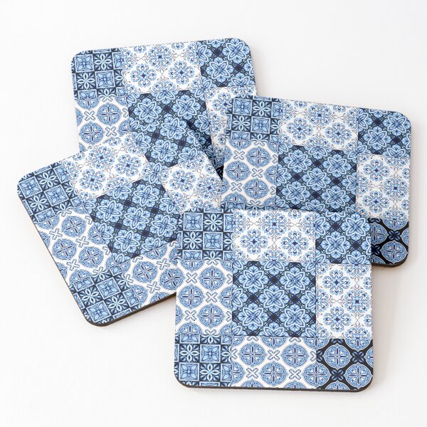 Item preview, Blue shades nordic patchwork designed and sold by reka88.