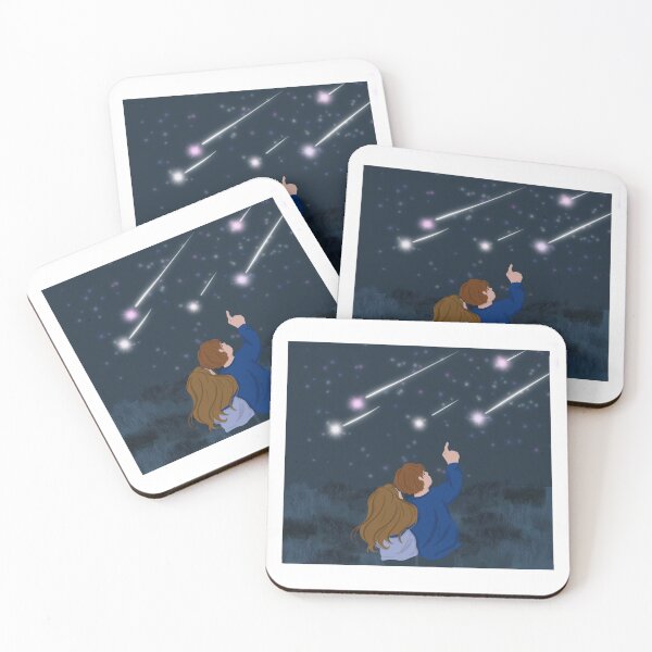 Item preview, Little couple watching shooting stars designed and sold by Another-moon.