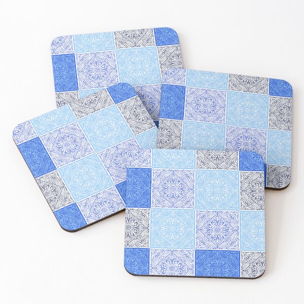 Item preview, Blue shades nordic patchwork designed and sold by reka88.