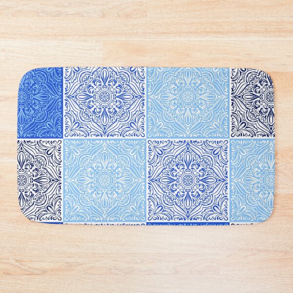 Item preview, Blue shades nordic patchwork designed and sold by reka88.
