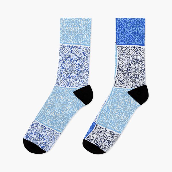 Item preview, Blue shades nordic patchwork designed and sold by reka88.