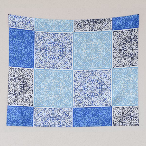 Item preview, Blue shades nordic patchwork designed and sold by reka88.