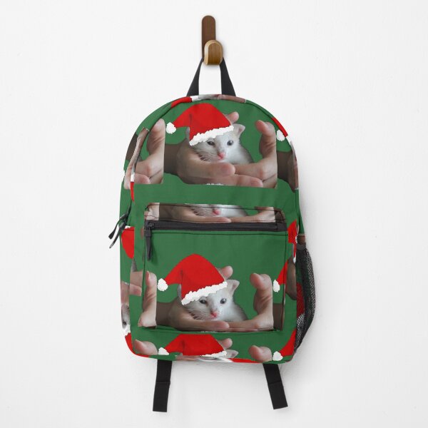 Item preview, Christmas Kitten Cat Closeup in a Hand, Meowy Catmas Cat Christmas Tree Xmas Girls Boys Funny Santa designed and sold by DiensDesign.