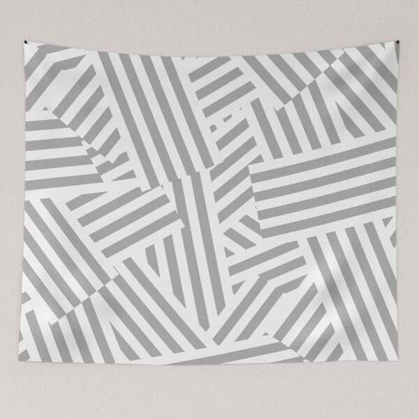 Item preview, Gray geometric stripes patchwork designed and sold by reka88.