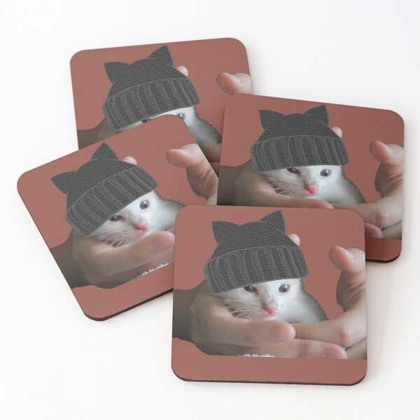 Item preview, Christmas Cat Closeup in a Hand with Beanie designed and sold by DiensDesign.