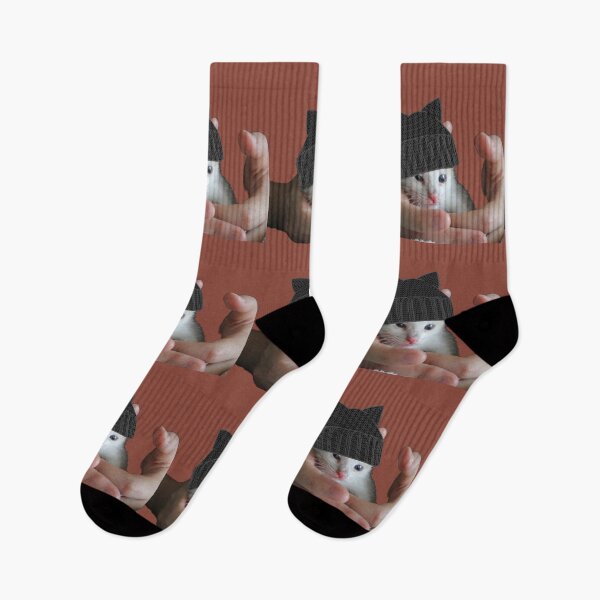 Item preview, Christmas Cat Closeup in a Hand with Beanie designed and sold by DiensDesign.