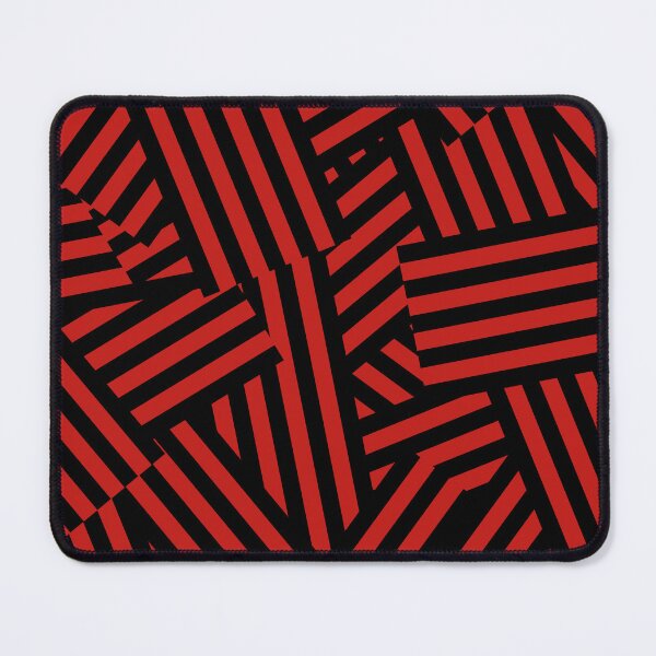 Item preview, Red and black geometric stripes patchwork designed and sold by reka88.