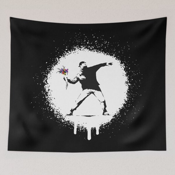 Item preview, Flower Thrower Rage Banksy Spray Paint Art designed and sold by WE-ARE-BANKSY.