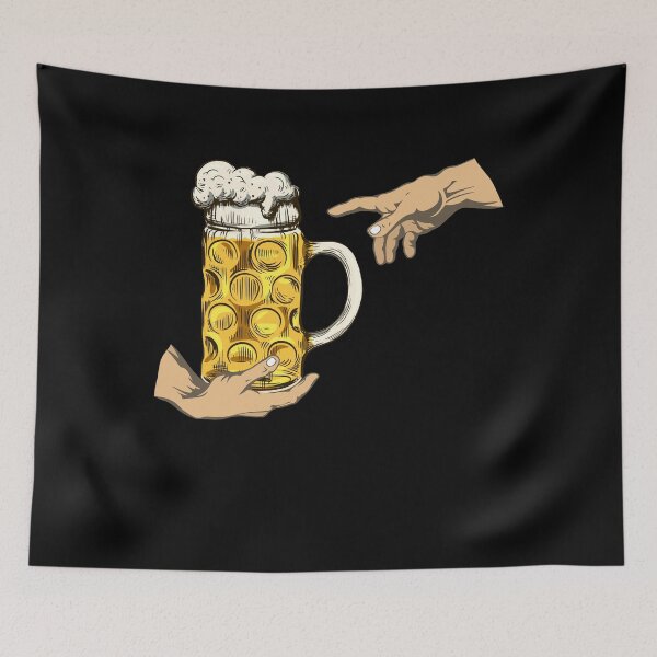 Item preview, Beer Mug Alcohol Drink Creation Of Adam Michelangelo's Hand designed and sold by 1681830934131.