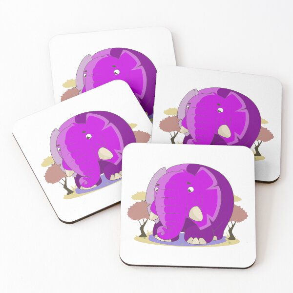 Item preview, Funny cartoon style fat, purple elephant designed and sold by janesg.