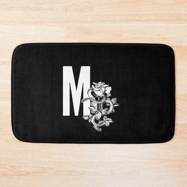 Item preview, M Botanical Monogram. Peony snake floral letter designed and sold by Emotionsy.