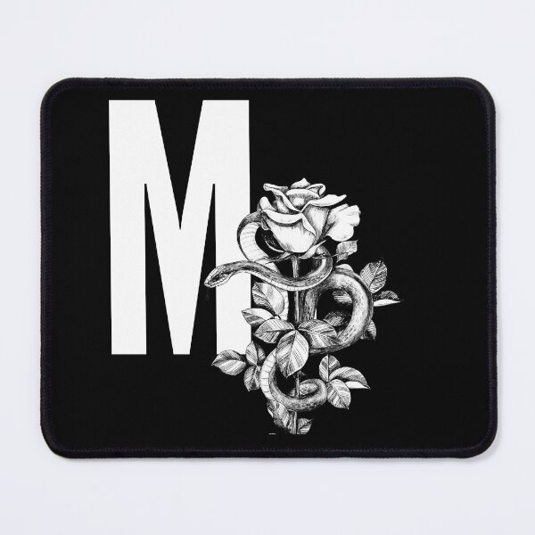Item preview, M Botanical Monogram. Peony snake floral letter designed and sold by Emotionsy.