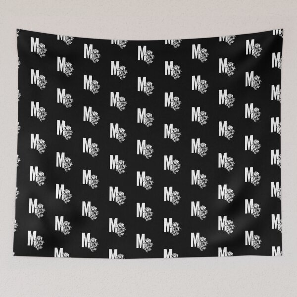 Item preview, M Botanical Monogram. Peony snake floral letter designed and sold by Emotionsy.