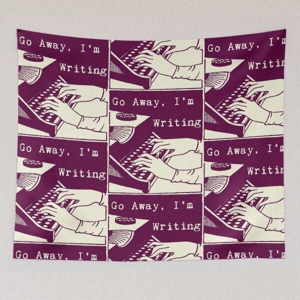 Item preview, Go Away, I'm Writing (Purple/Cream) designed and sold by LittleVixen.