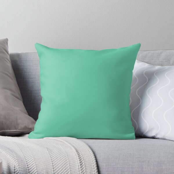 PLAIN MEDIUM AQUAMARINE-100 TURQUOISE AND AQUA AND CYAN SHADES ON OZCUSHIONS ON ALL PRODUCTS Throw Pillow