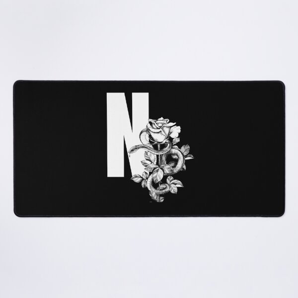 Item preview, N Botanical Monogram. Peony snake floral letter designed and sold by Emotionsy.