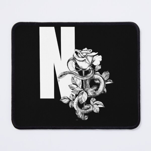 Item preview, N Botanical Monogram. Peony snake floral letter designed and sold by Emotionsy.
