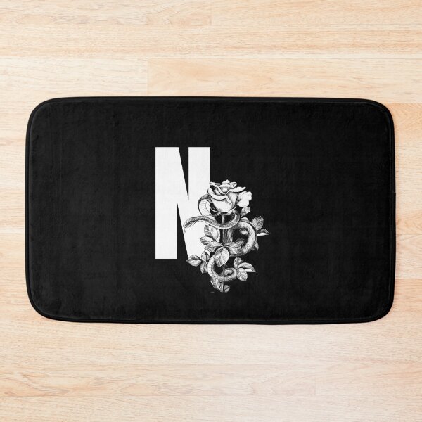 Item preview, N Botanical Monogram. Peony snake floral letter designed and sold by Emotionsy.