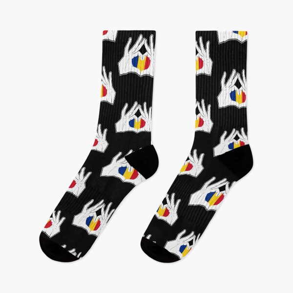 Item preview, Romania Hand Heart Flag designed and sold by 1681830934131.