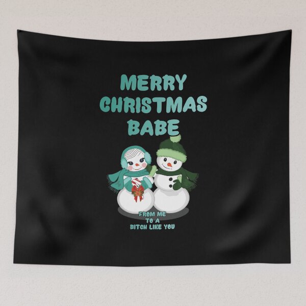 Item preview, A moody Merry Christmas Babe with snow men designed and sold by aventi24.