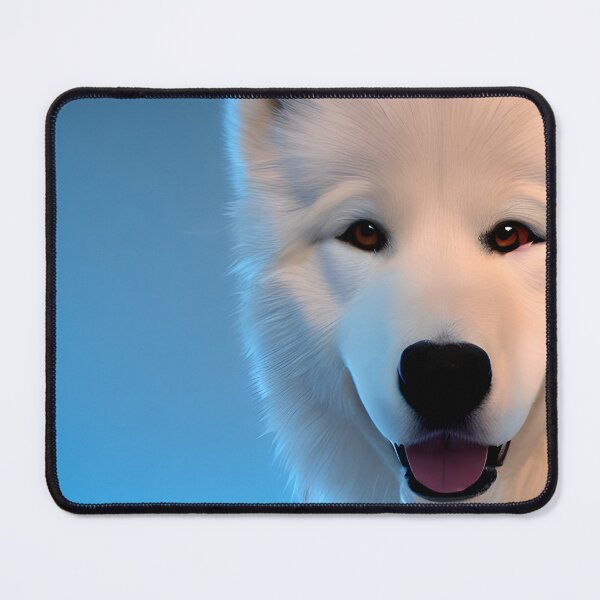 Item preview, White Samoyed dog portrait - neon light #6 designed and sold by supeart.